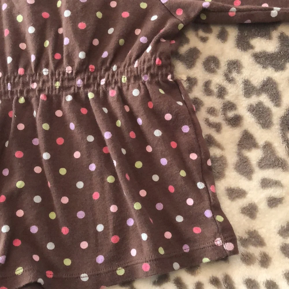 2007 babyGap Polka Dot Babydoll Top Brown Size 18-24 months Infant